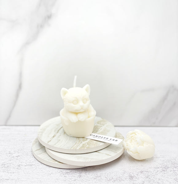 Handmade soy wax cat candle