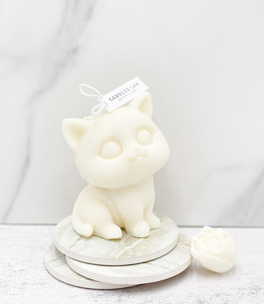 Handmade soy wax cat candle