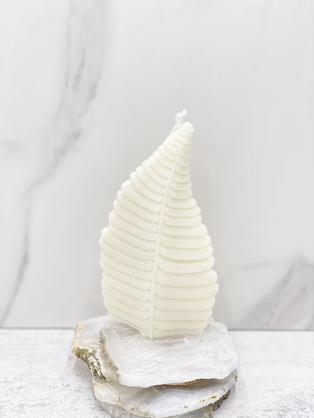 Giant oyster pearl soy wax candle.