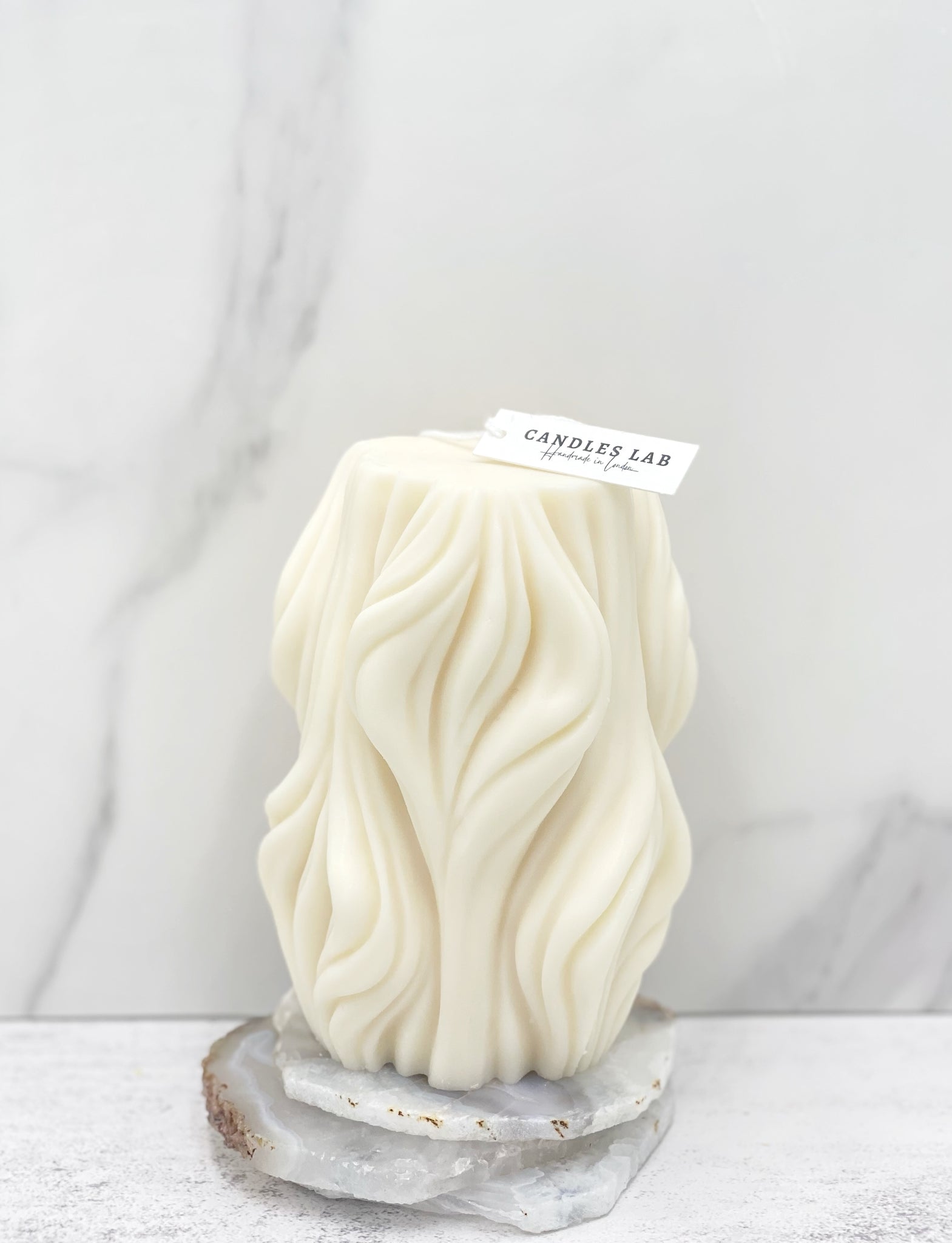 Handmade soy wax swirl twirl pillar candle