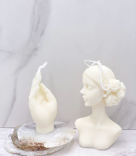 Handmade soy wax sculpture candle