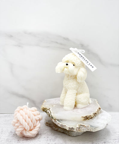 Handmade soy wax sitting teddy vegan candle