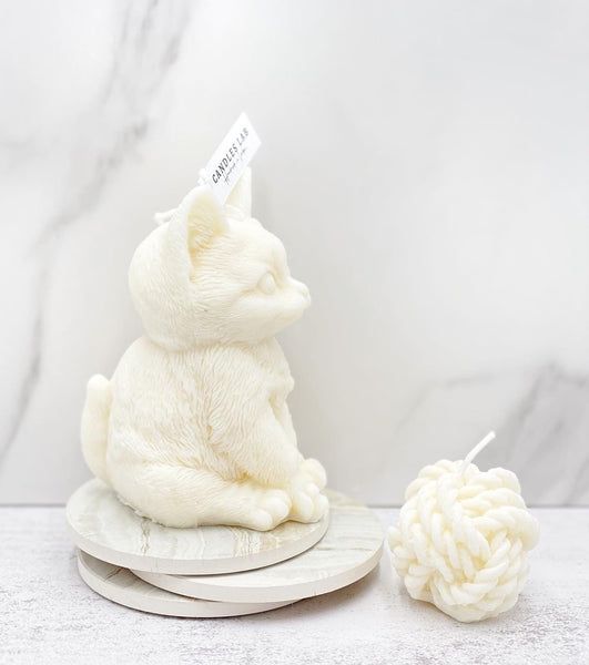 Handmade soy wax cat candle