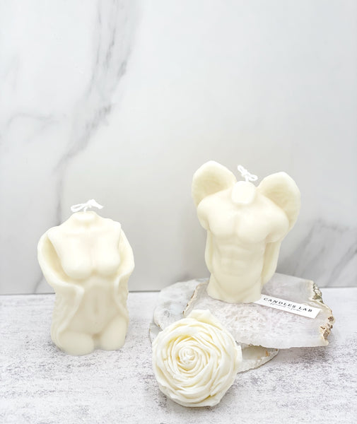 Handmade soy wax guardian angel body candle