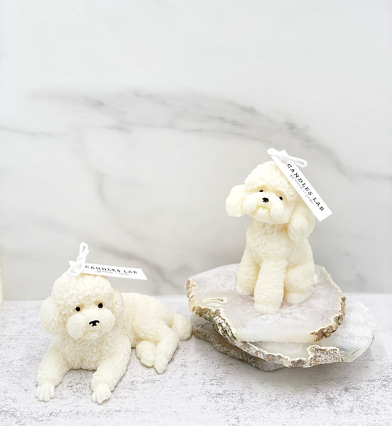 Handmade soy wax sitting teddy vegan candle