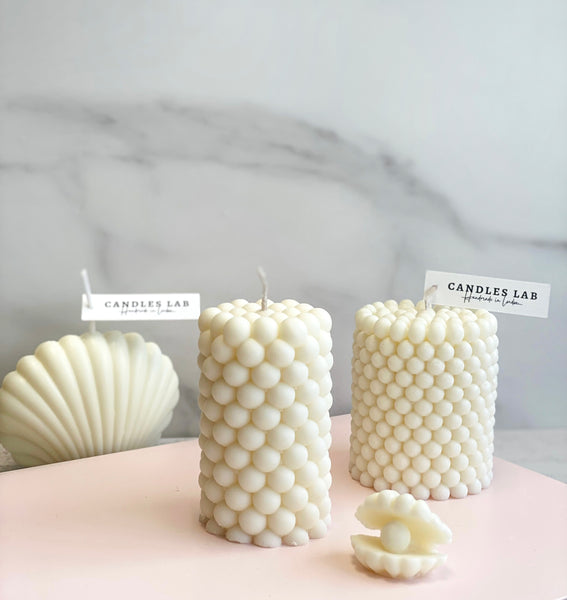 Handmade soy wax vegan pearl shell elegant candle gift or home decor