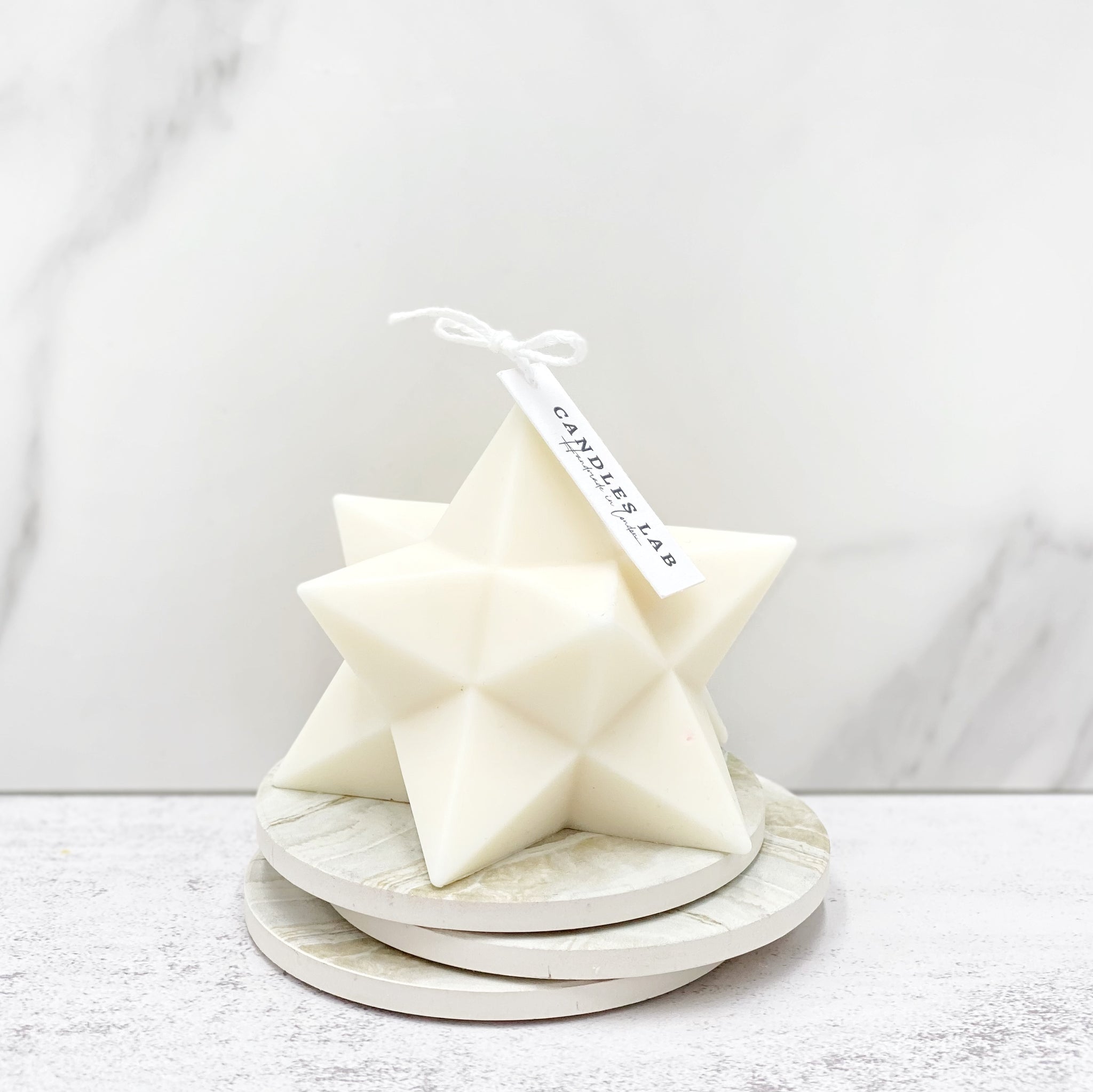 Handmade soy wax star candle