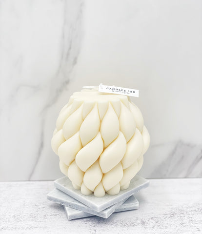 Handmade soy wax swirl giant ball candle