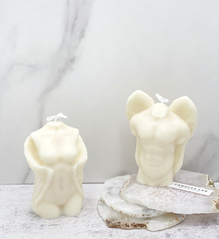 Handmade soy wax guardian angel body candle