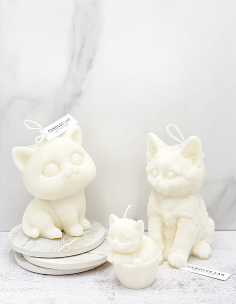 Handmade soy wax cat candle